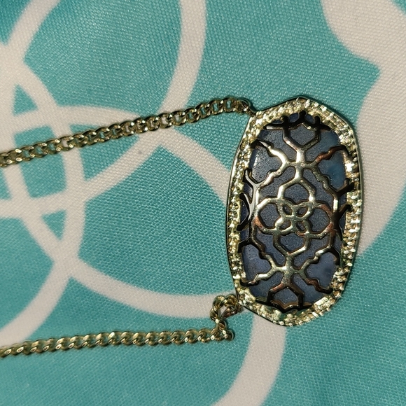Kendra Scott blue periwinkle gold Dylan necklace - Picture 7 of 9